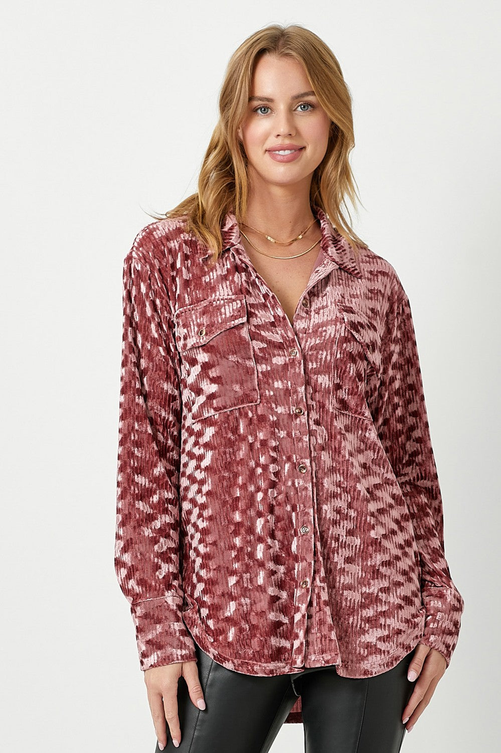 DOORBUSTER: Soft Crushed Velvet Shacket-2 Colors!