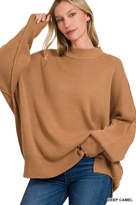 Side Slit Oversized Sweater- 2 Colors!