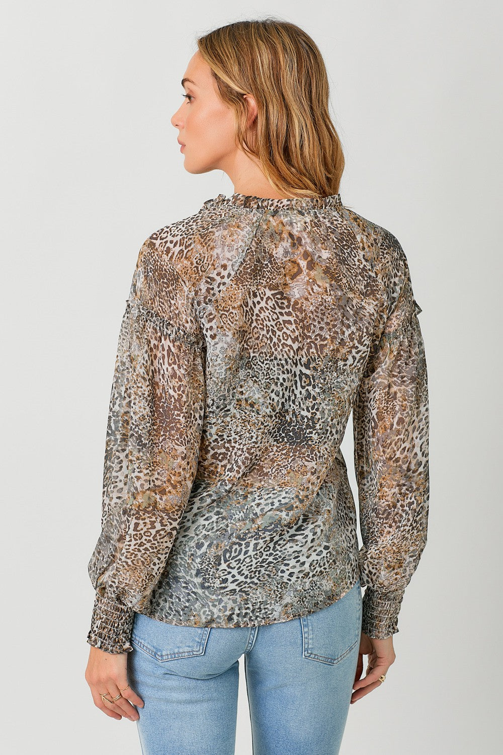 DOORBUSTER: Leopard Peasant Blouse