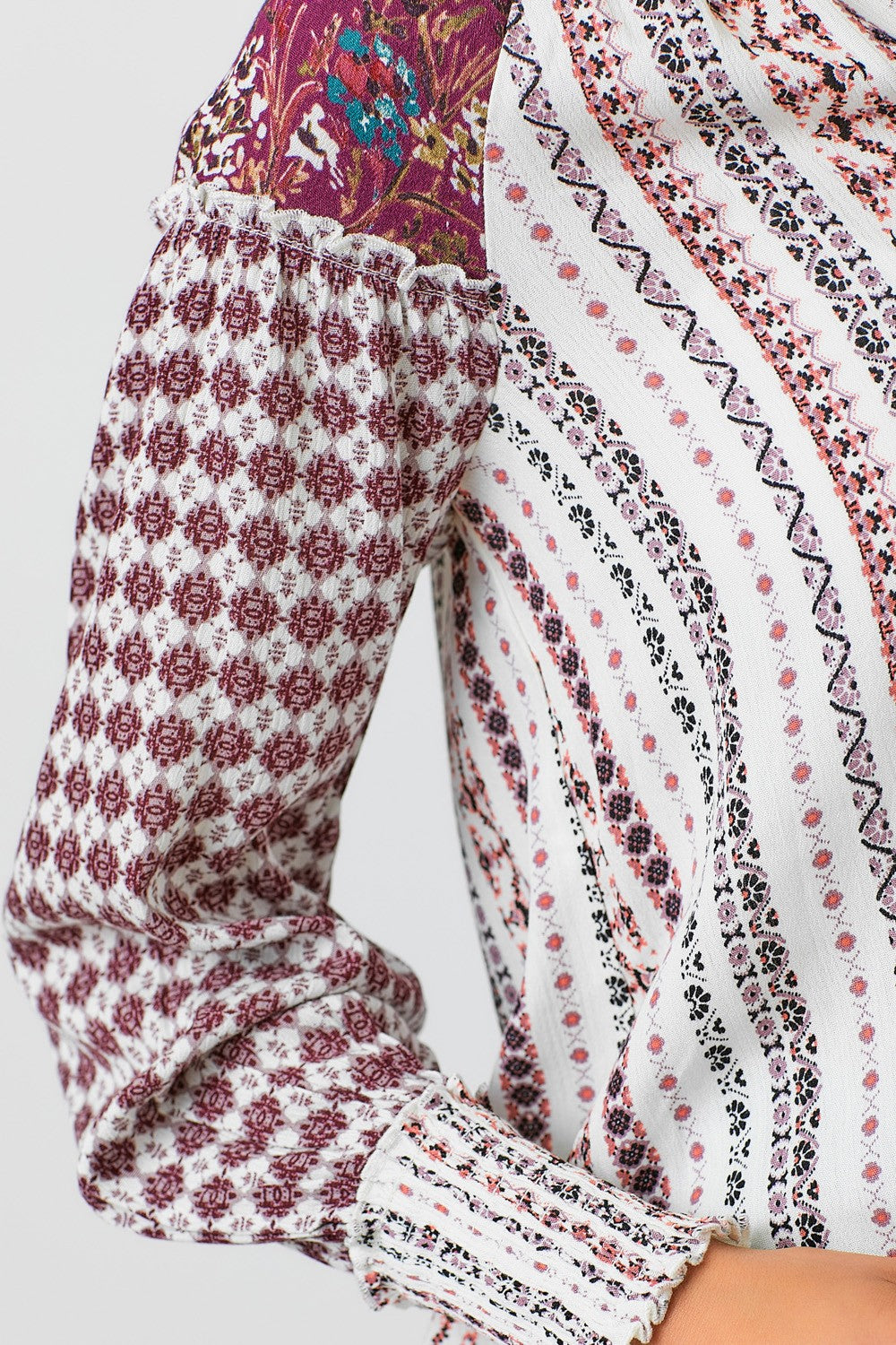 DOORBUSTER: Boho Patchwork Print Top