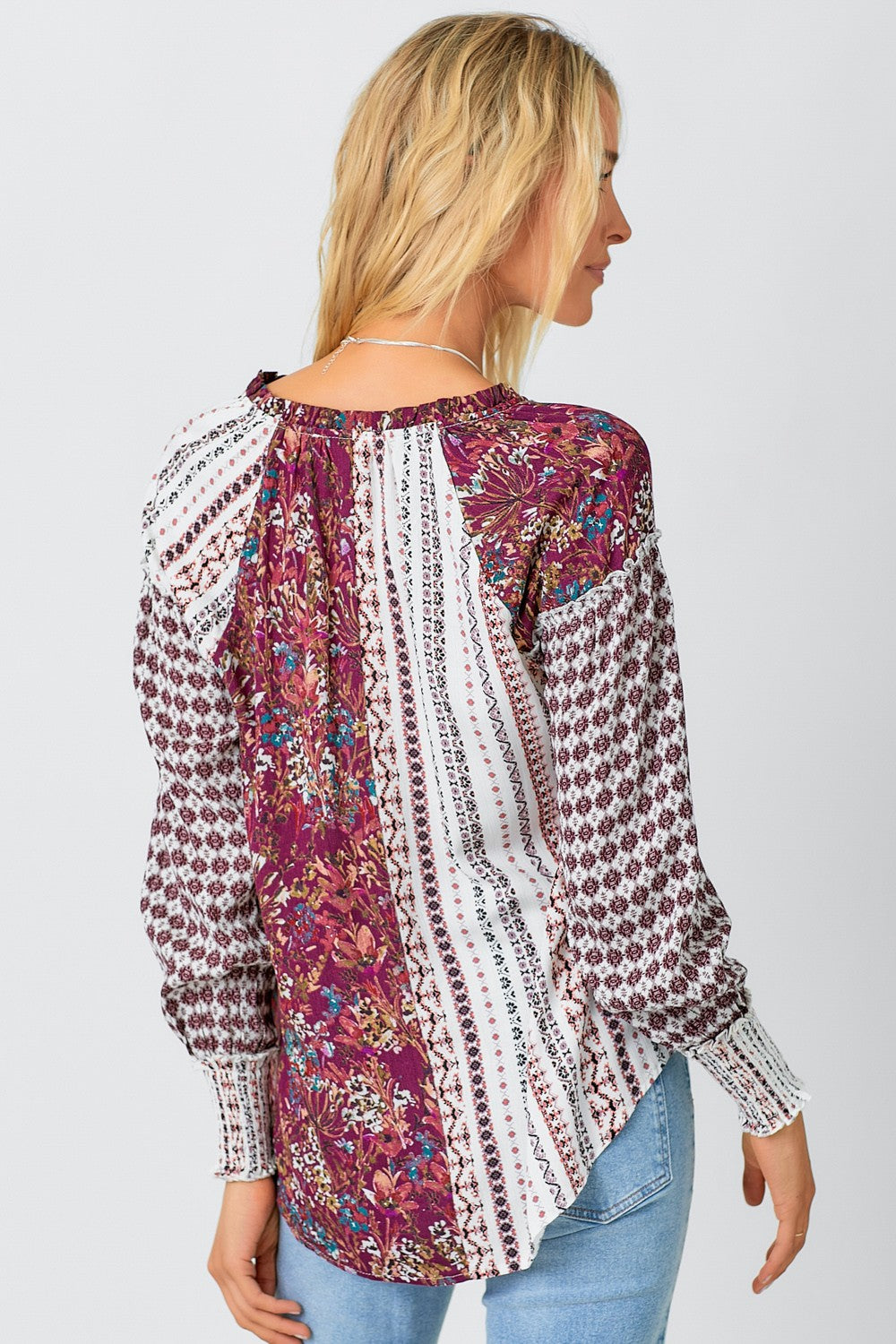 DOORBUSTER: Boho Patchwork Print Top