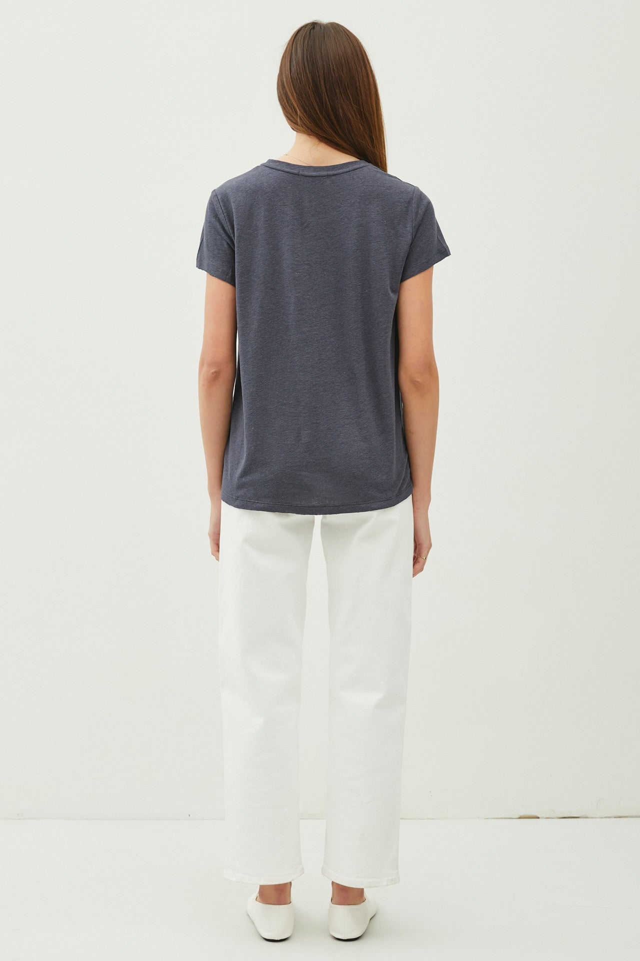 Linen Split Hem Tee