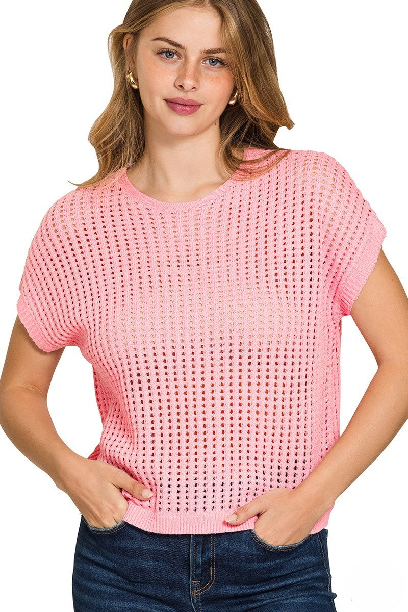 Bayside Crochet Knit Sweater-6 Colors!