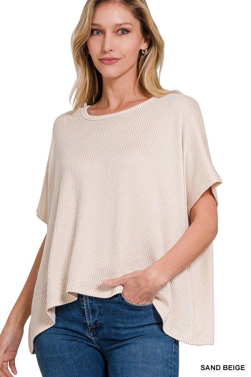 Mairi Ribbed Oversized Top- 4 Colors!.