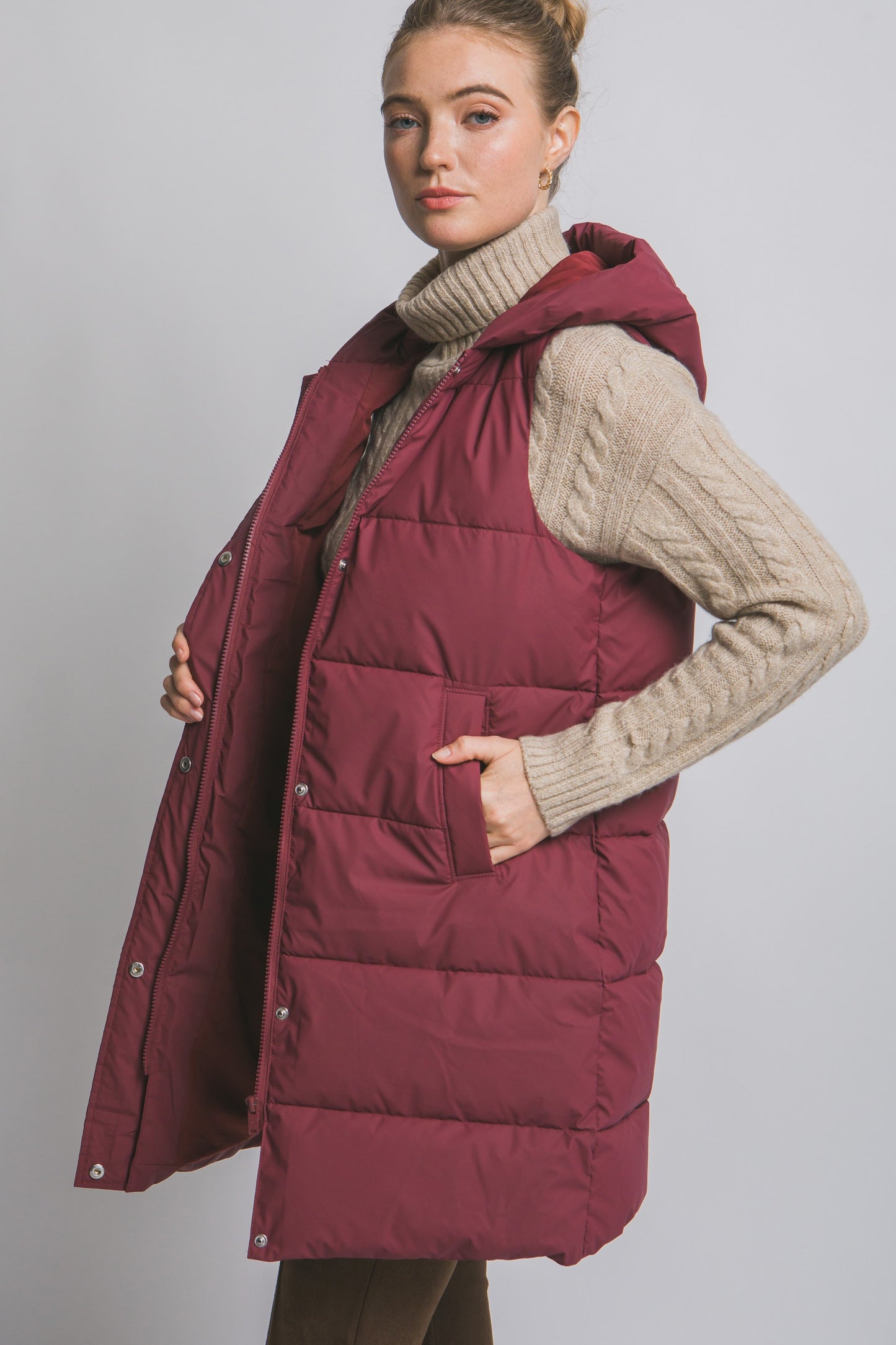 Dora Hooded Long Puffer Vest- 2 Colors!
