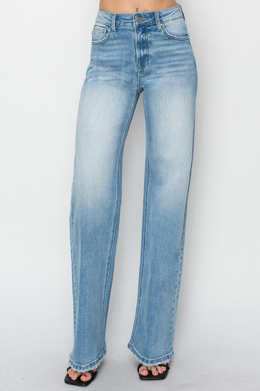 Risen Jeans: 33" Inseam High Rise Straight Jeans
