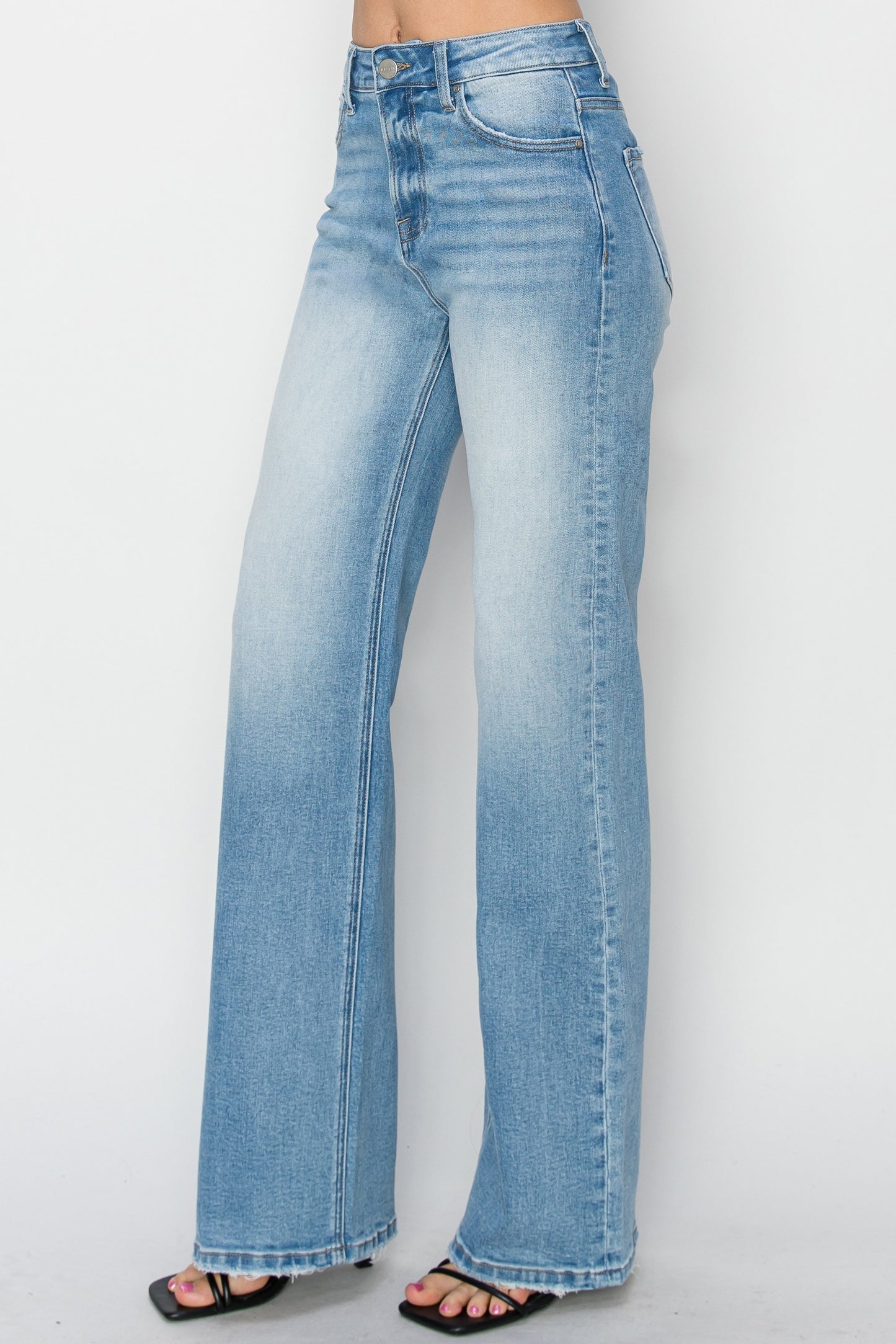 Risen Jeans: 33" Inseam High Rise Straight Jeans