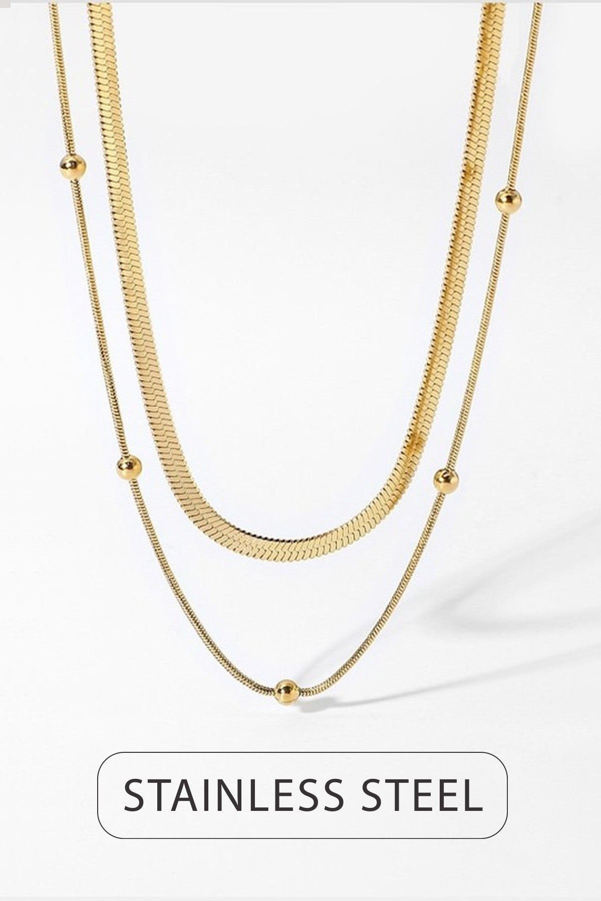 18K Gold Waterproof Layered Necklace