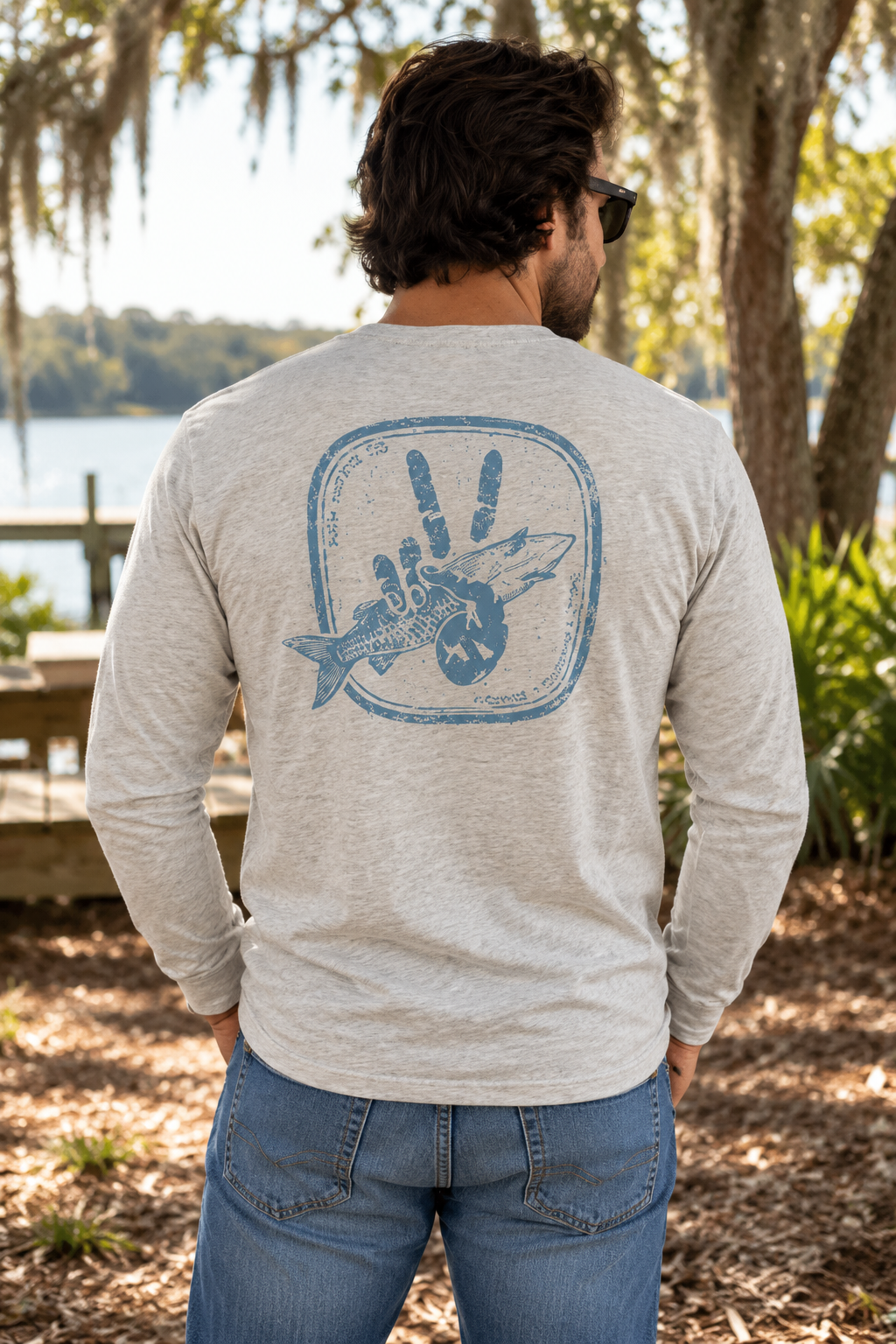 Fishin' Surfin' Livin' LS Tee