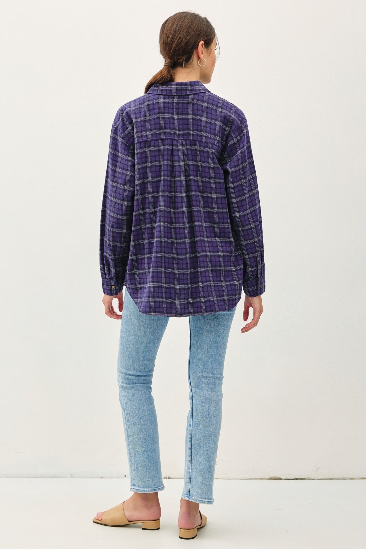 Oversized Navy Plaid Flannel