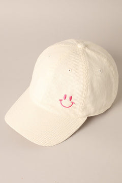 Smile Corduroy Baseball Hats- 4 Colors!.
