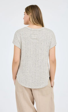 In Line V-Neck Knit Top- 2 Colors!