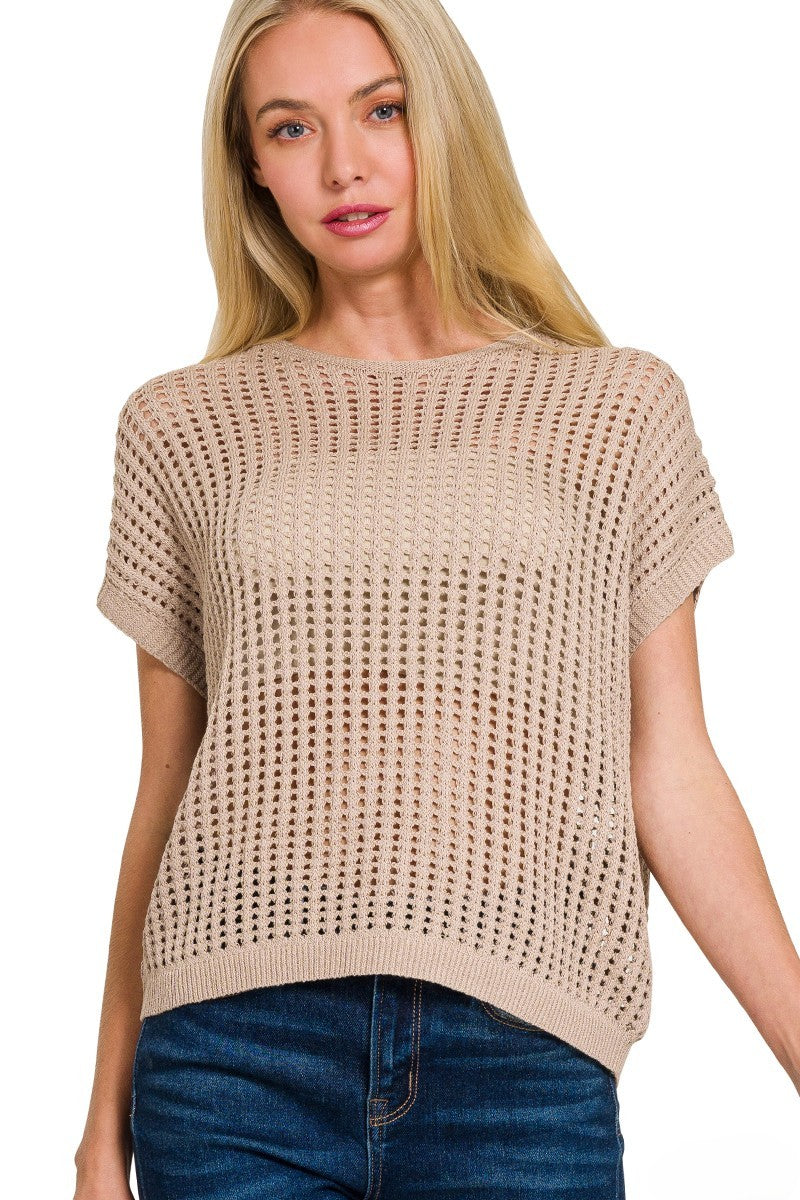 Bayside Crochet Knit Sweater-6 Colors!