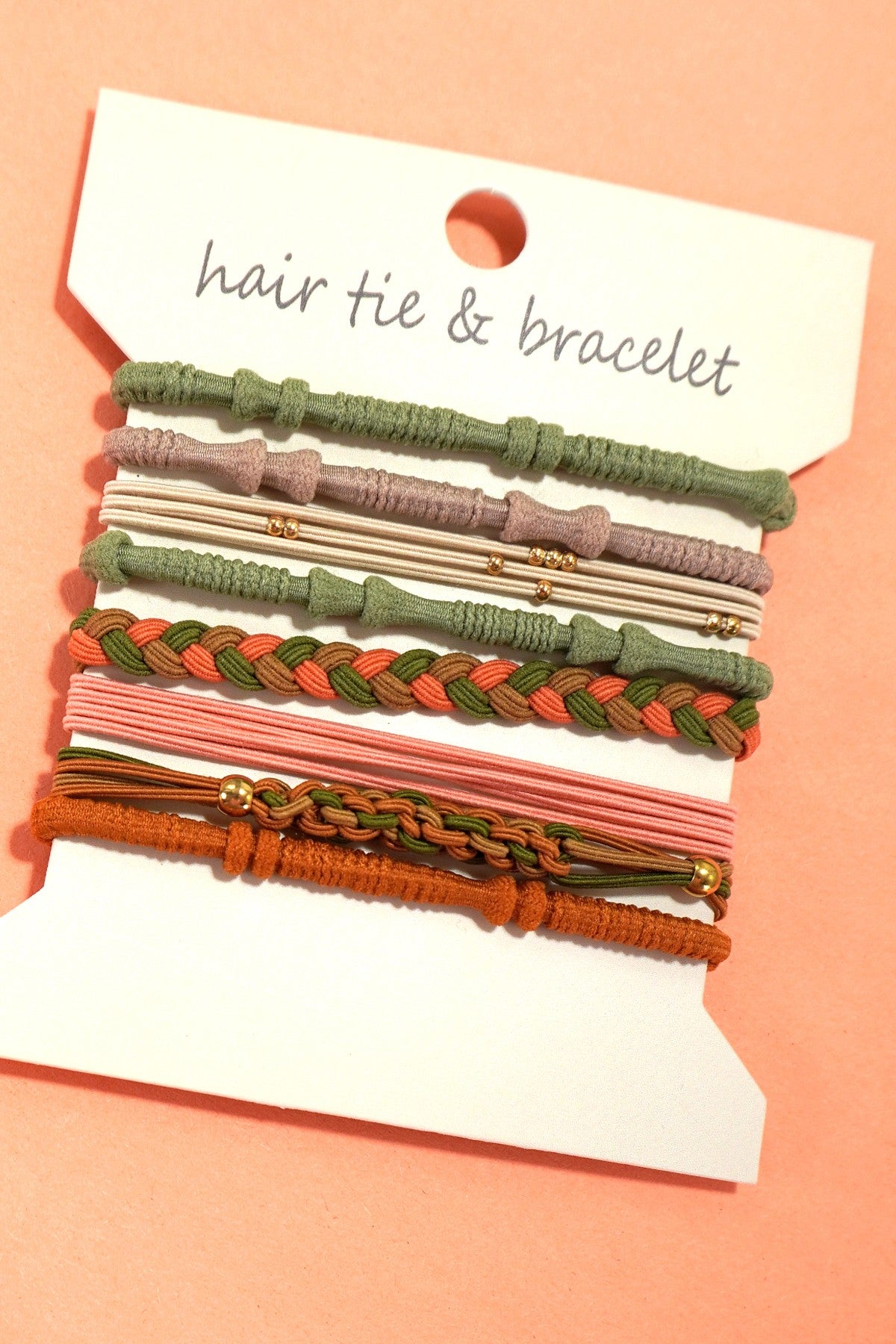 Boho Hair Tie Bracelet Set