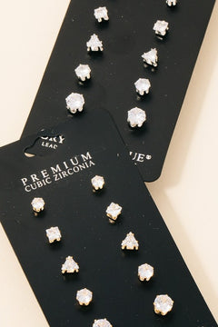 5 Pair Stud Earring Set