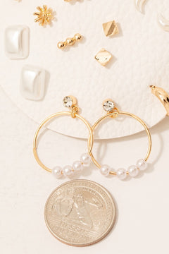 Mixed Pearl & Basic Stud Earring Set