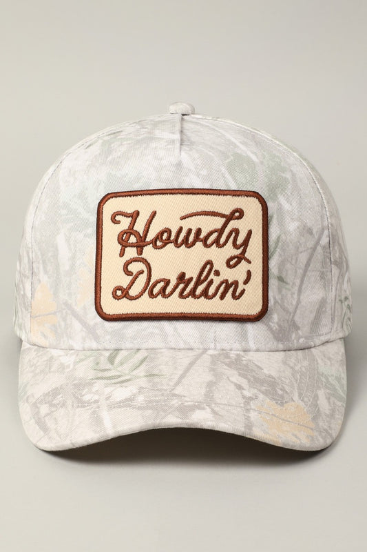 Howdy Darlin' Embroidery Patch Camo Trucker Hat