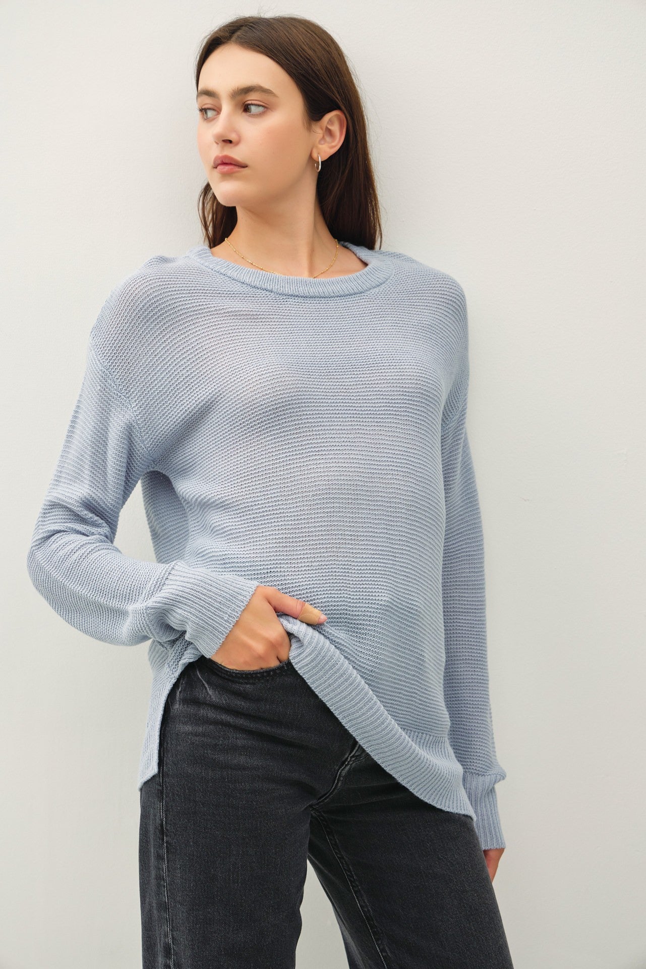 Round Neck Boyfriend Fit Sweater-6 Colors