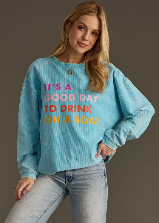 Drink On Boat Ribbed Sweatshirt