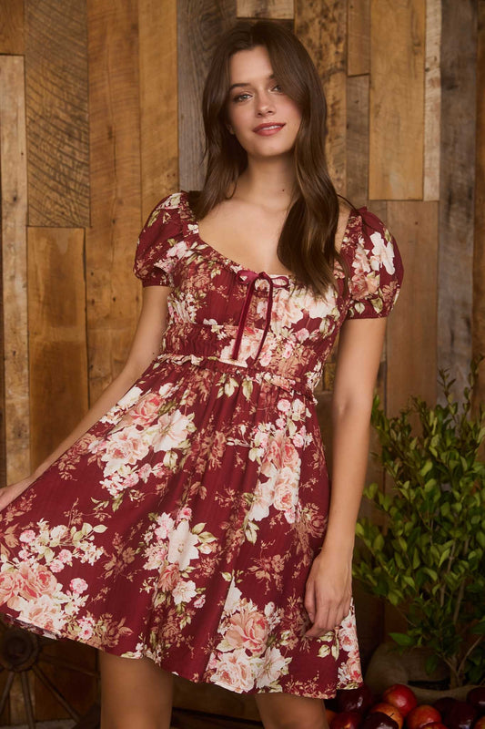 Garden Key Floral Ruffle Mini Dress- 2 Colors!