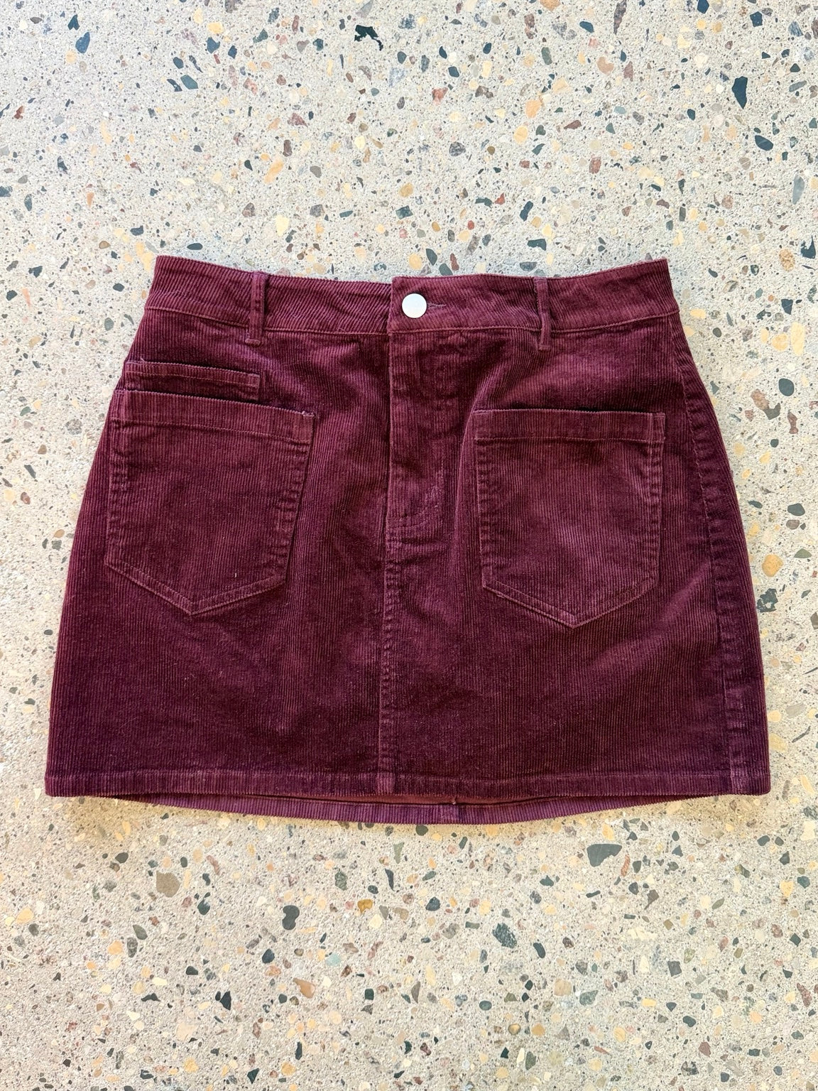Front Pocket Corduroy Skort