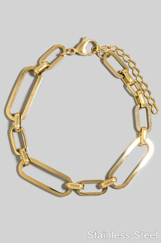 Stainless Steel Mixed Oval Chain Bracelet