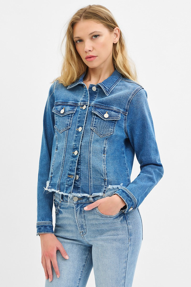 Frayed Hem Denim Jacket