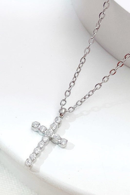 18k Stainless Steel Tarnish Free Cross Necklace-2 Colors!