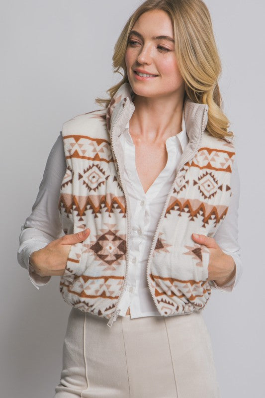 Reversible Corduroy & Aztec Fleece Vest- 3 Colors!
