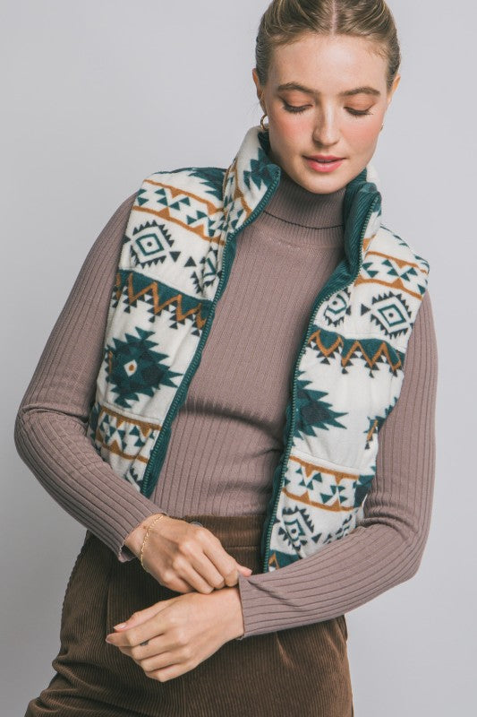 Reversible Corduroy & Aztec Fleece Vest- 3 Colors!