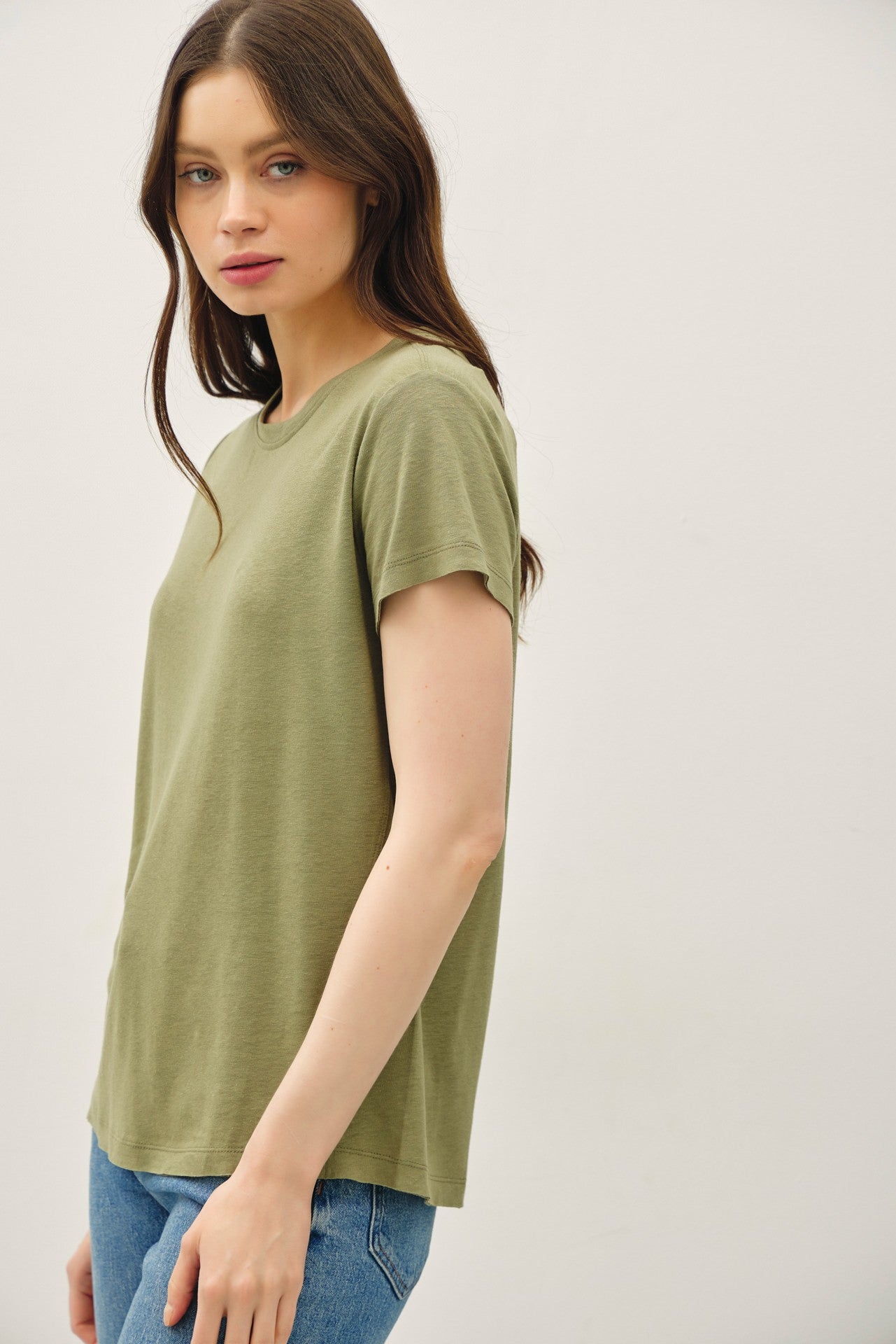 Classic Linen Split Hem Tee