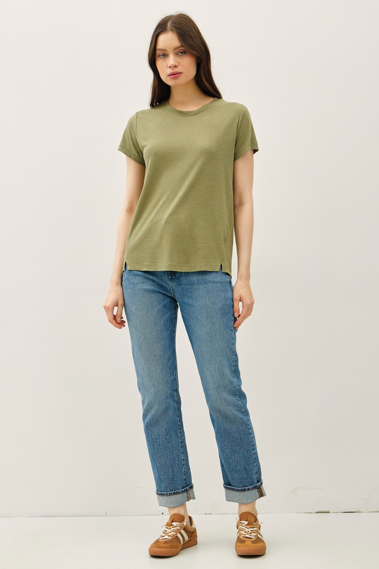 Classic Linen Split Hem Tee