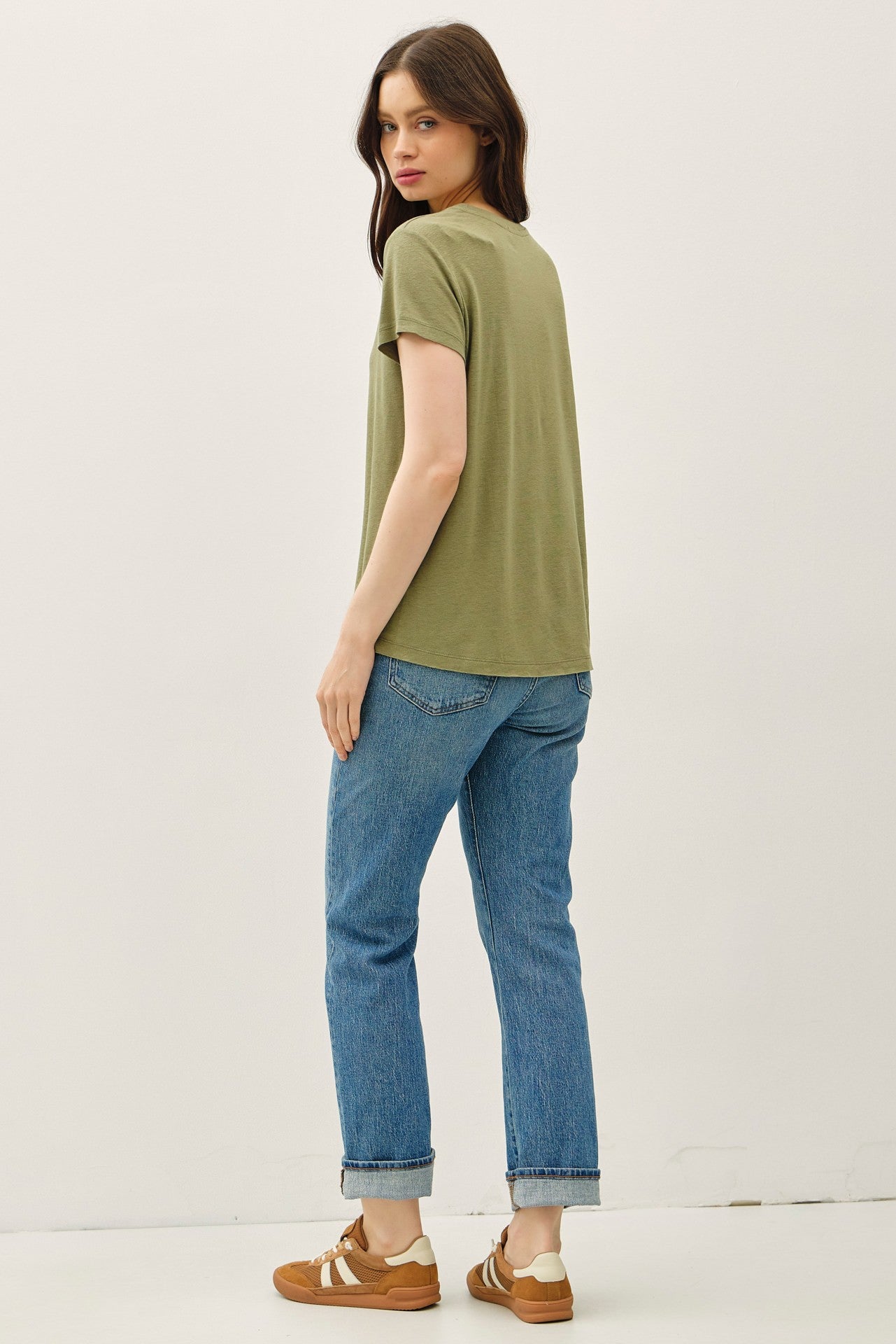 Classic Linen Split Hem Tee