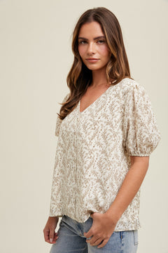 Hey Darlin' Floral Puff Sleeve Top - North Threads