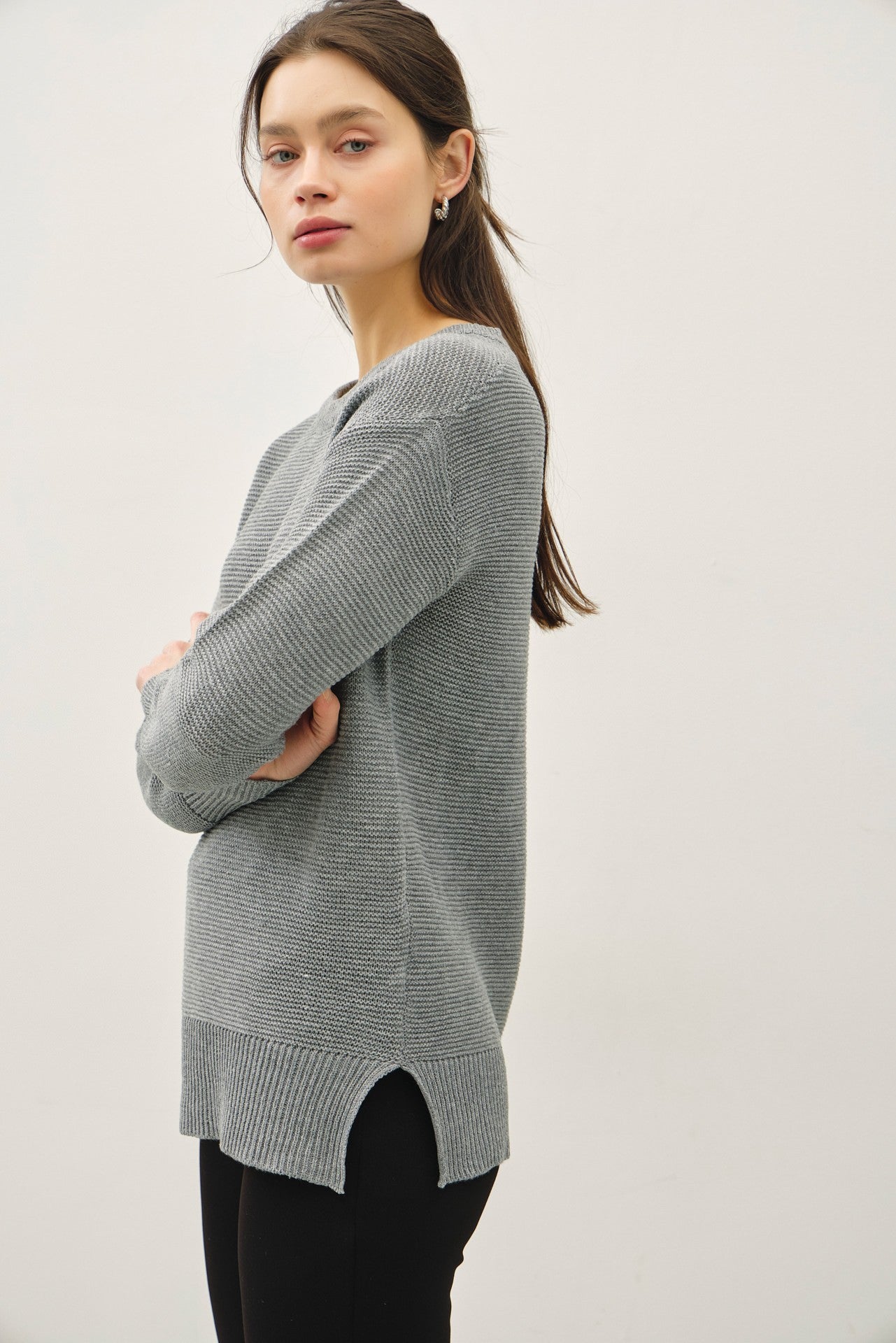 Round Neck Boyfriend Fit Sweater-6 Colors