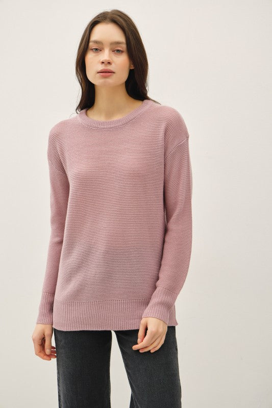 Round Neck Boyfriend Fit Sweater-6 Colors