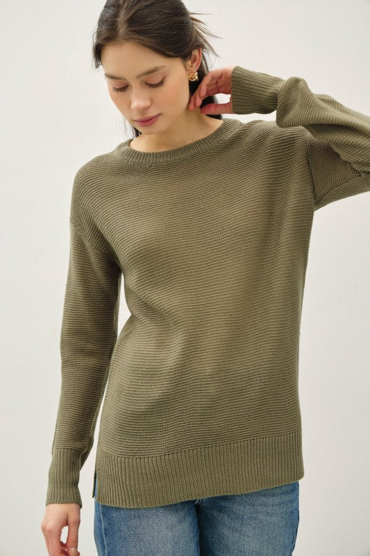 Round Neck Boyfriend Fit Sweater-6 Colors