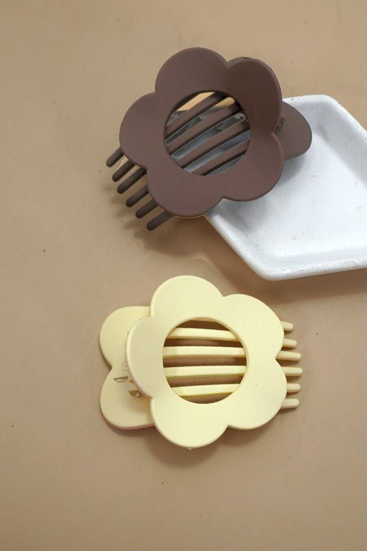 Lay Flat Flower Hair Claw Clips For Secure Styling-Assorted