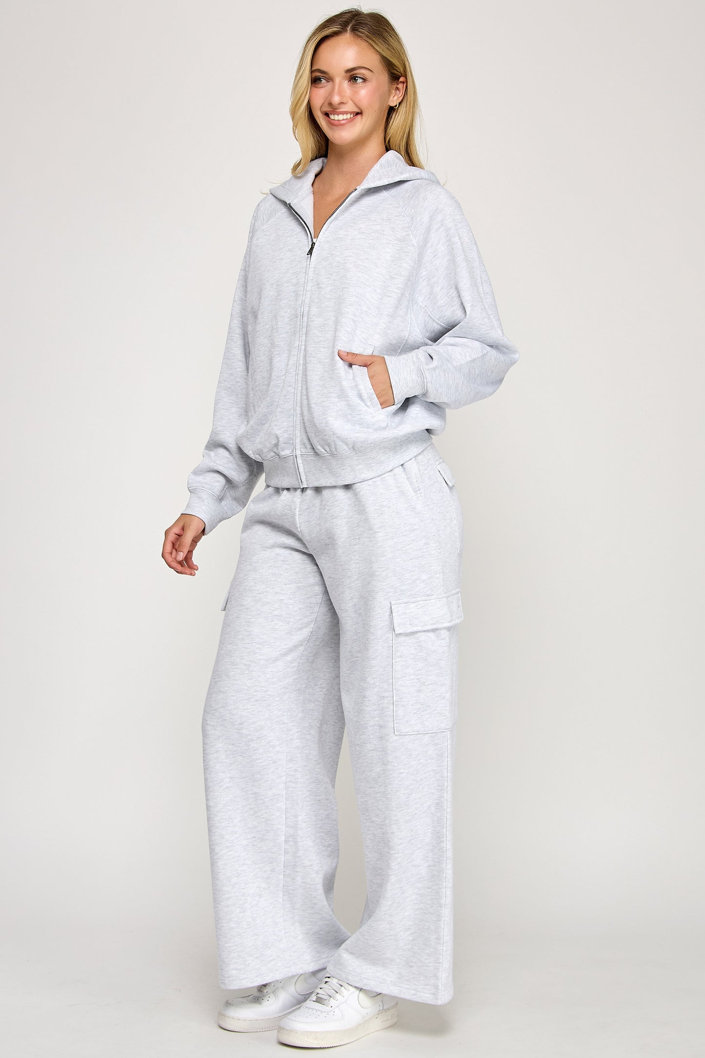 Basic Fleece Zip Up Hoodie