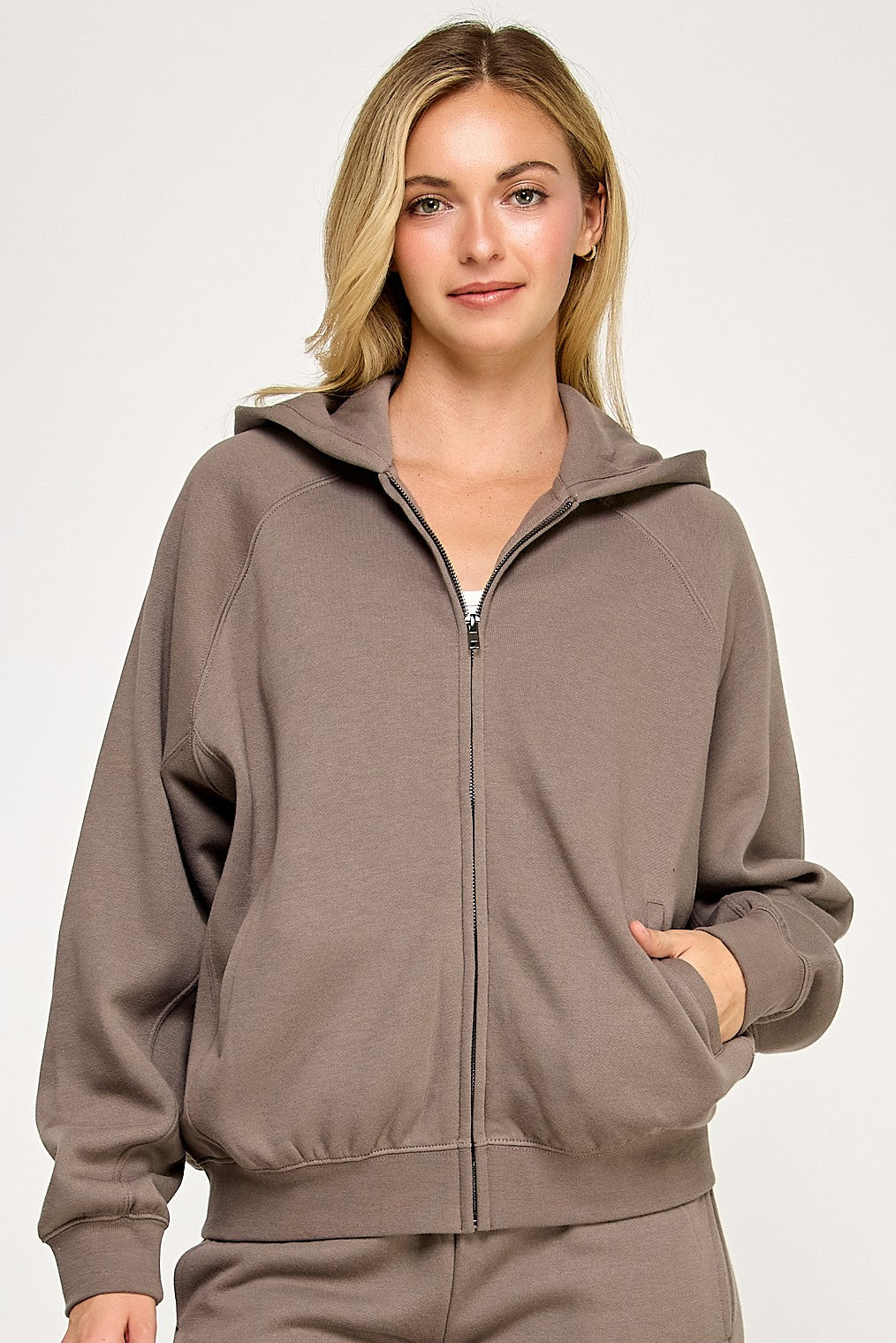 Basic Fleece Zip Up Hoodie
