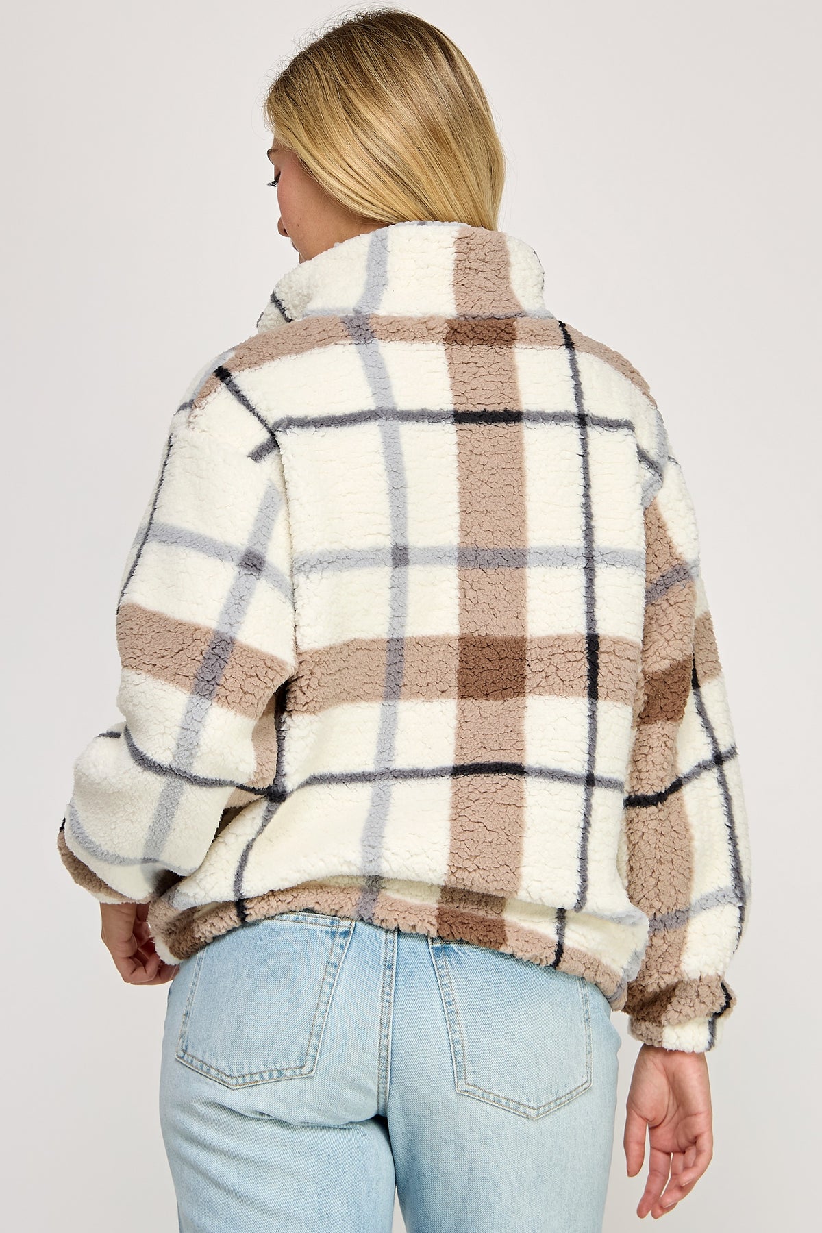 Sherpa Mock Neck Half Zip Pullover