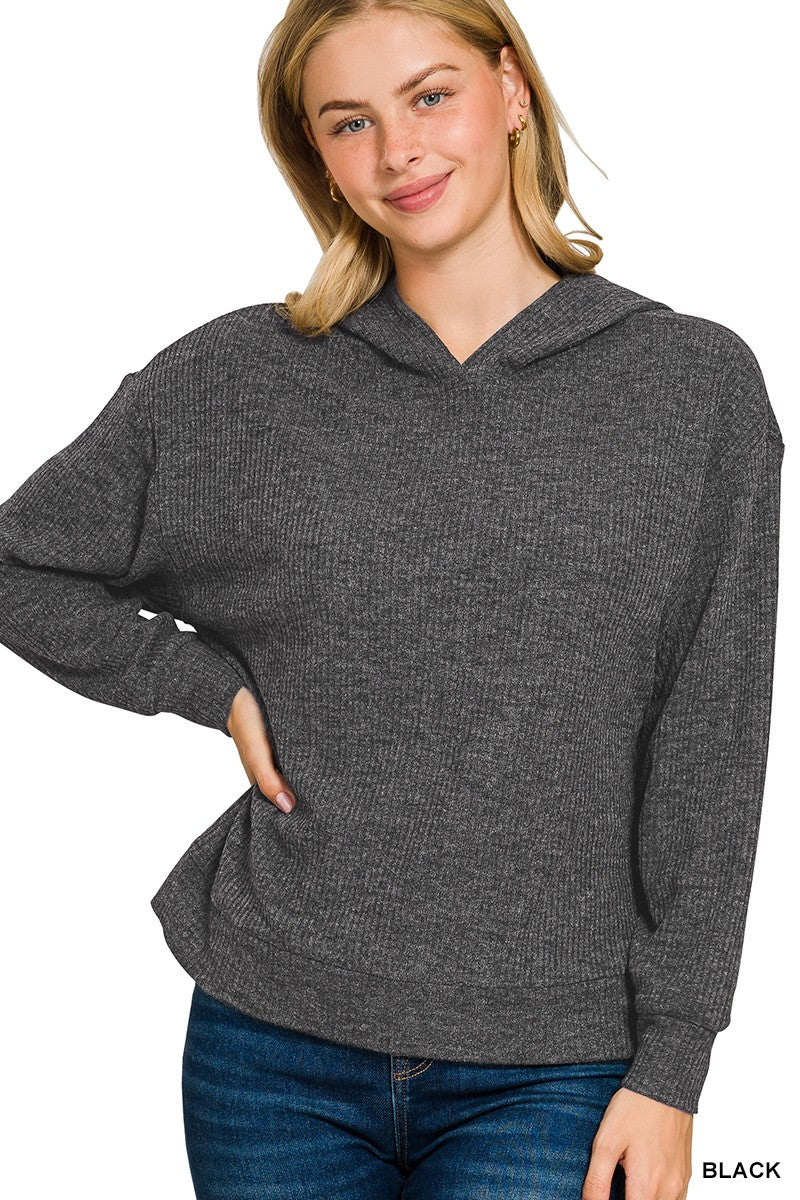 Marnie Ribbed Hoodie Pullover
