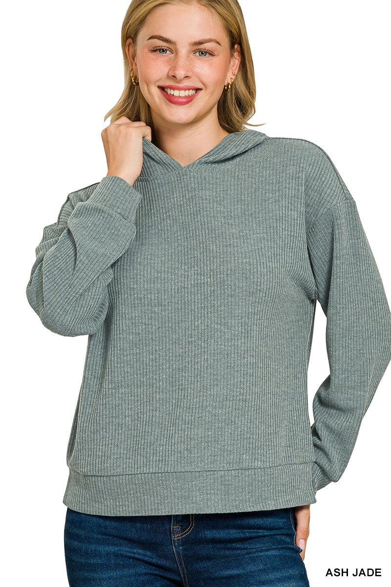 Marnie Ribbed Hoodie Pullover