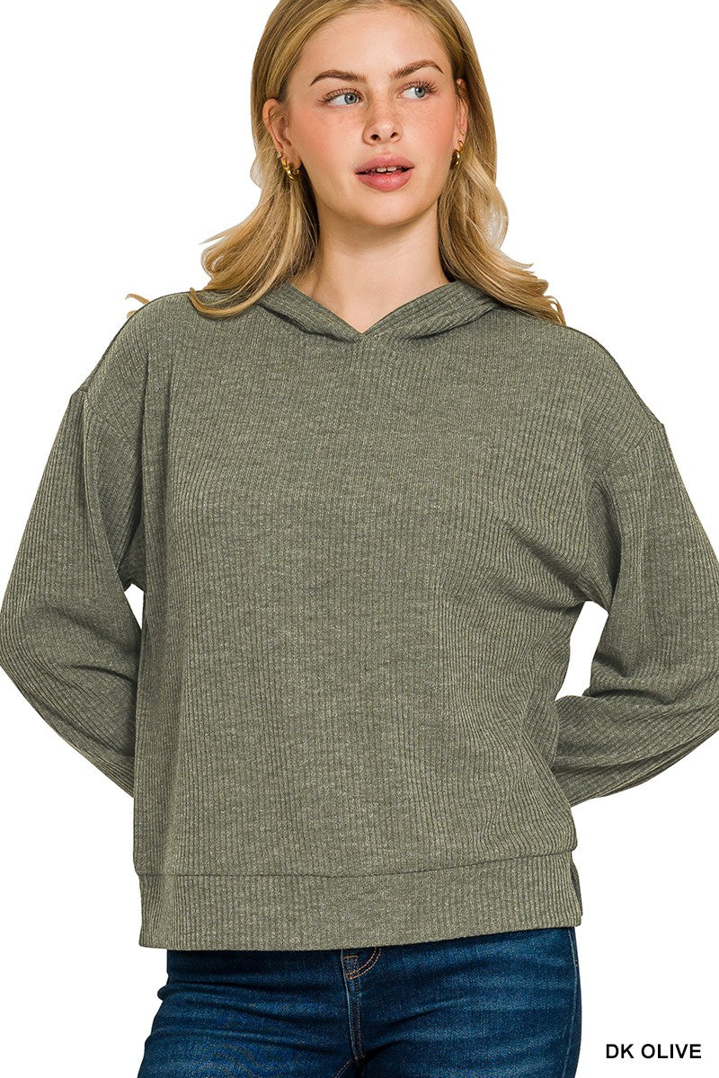 Marnie Ribbed Hoodie Pullover