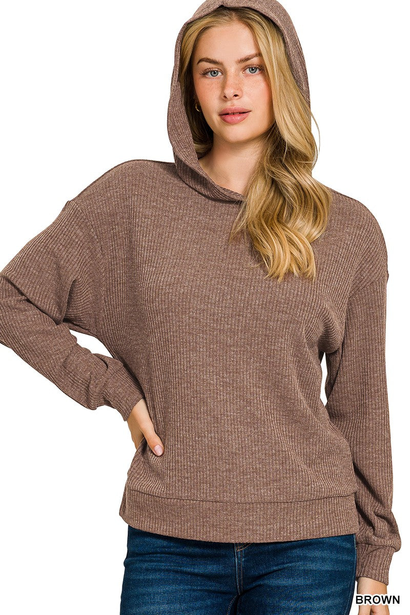 Marnie Ribbed Hoodie Pullover