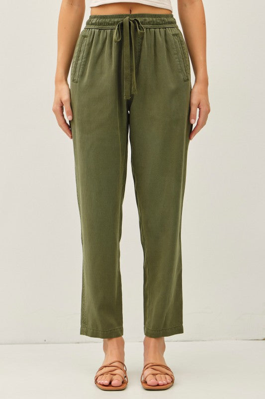 Tencel Blend Tapered Pants-2 Colors!