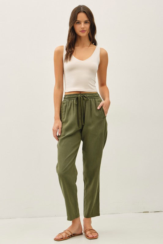 Tencel Blend Tapered Pants-2 Colors!