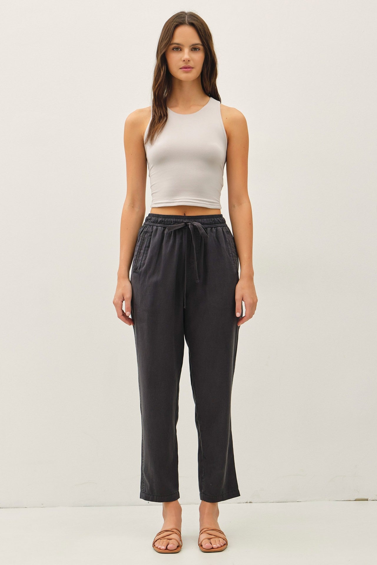 Tencel Blend Tapered Pants-2 Colors!