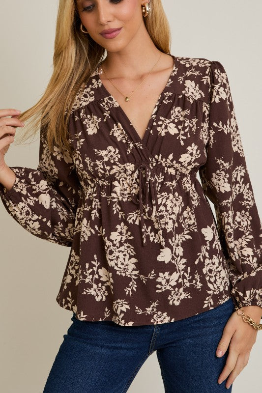 Flare Hem Floral Top