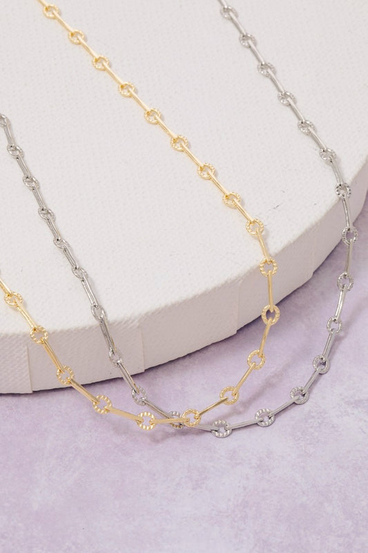 Dainty Repeating Bar Chain Necklace